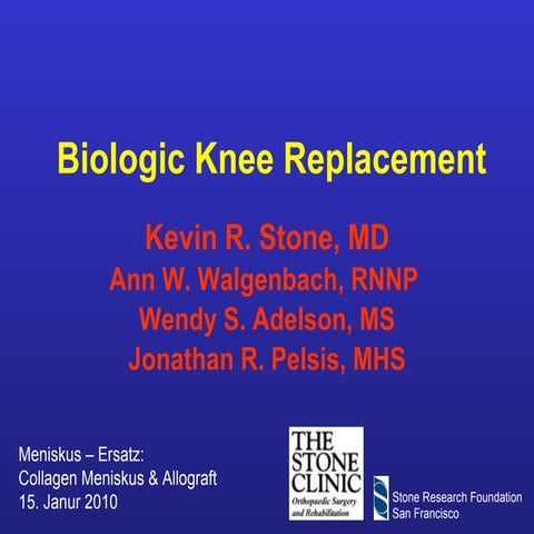 Biologic Knee Replacement Presentation