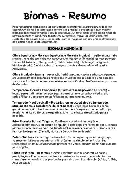 Biomas - resumo
