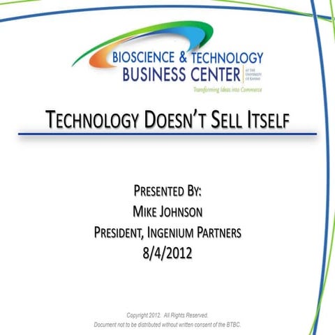 Technology Doesn't Sell Itself