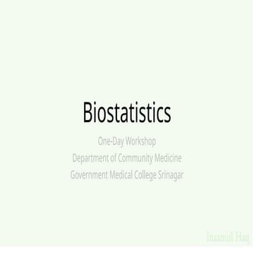 Biostatistics Basics Descriptive and Estimation Methods