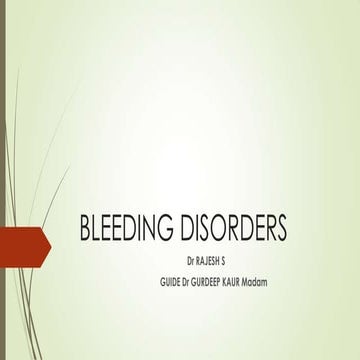 Bleeding disorders(Disorders of Platelets and vessel wall)