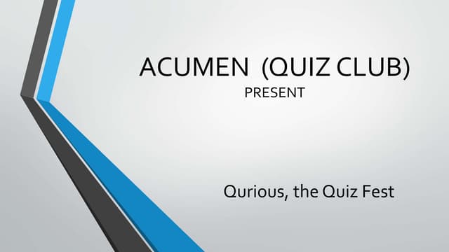 BLITZ (Business + Literature) Quiz Prelims, IITG Quiz Fest