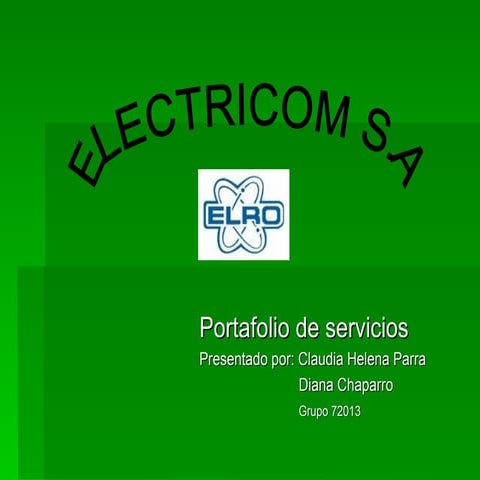 Portafolio de servicios ELECTRICOM SA. 