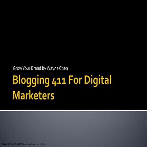 Blogging 411 For New Marketers