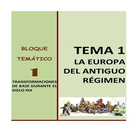 Bloque 1. tema 1 la europa del antiguo régimen