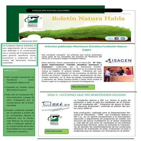 Boletin  natura habla febrero