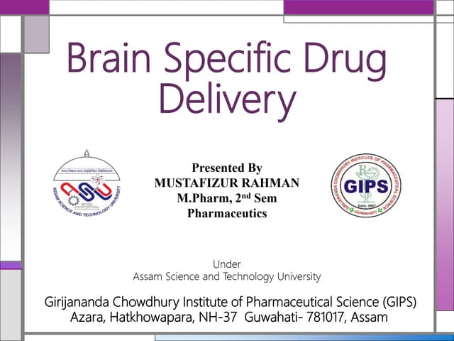 Brain Specific drug delivery