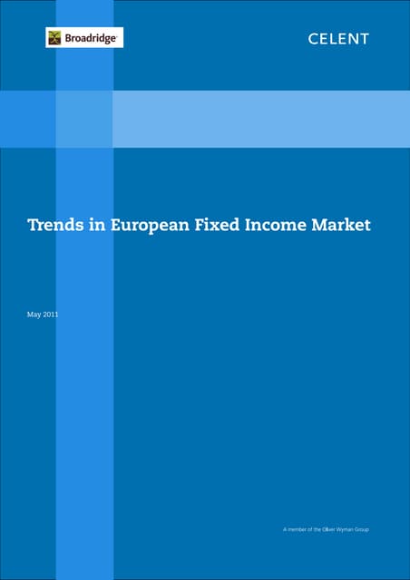 Trends in the European Fixed Income Market