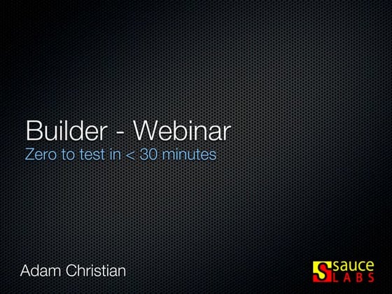 Builder webinar
