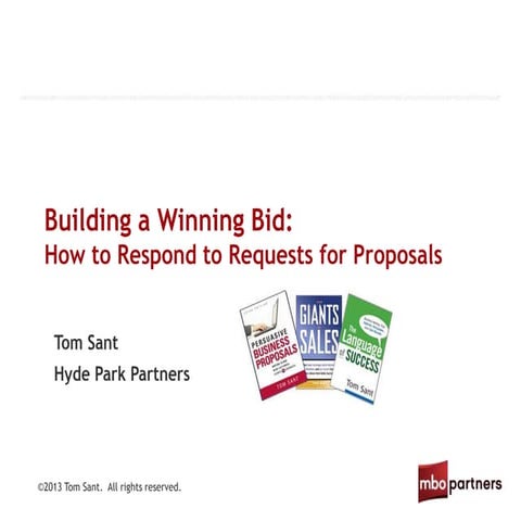 Webinar: Building a Winning Bid: How to Respond to Requests for Proposals