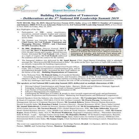 BUILDING ORGANIZATIONS OF TOMORROW - A REPORT