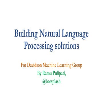 Building NLP solutions for Davidson ML Group
