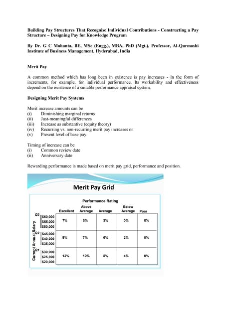 Building pay structures that recognise individual contributions 