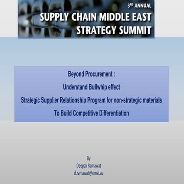 Bullwhip and Supplier Relationship Management