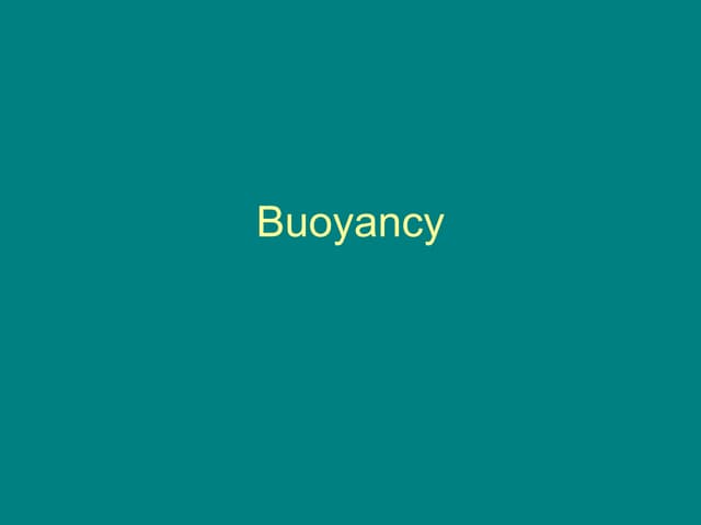 Buoyancy