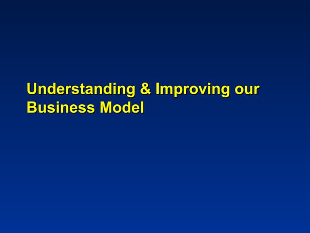 Business modelling