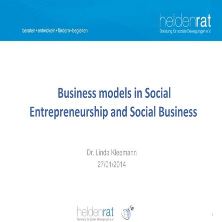 Business model development in Social Business