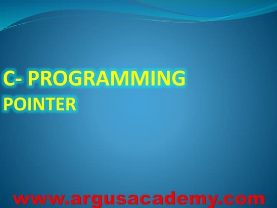C  programming pointer