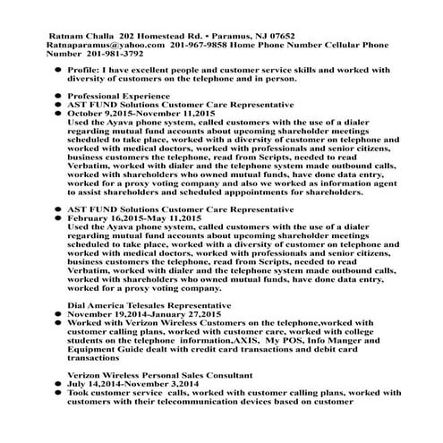 customer care resume 82415 resume