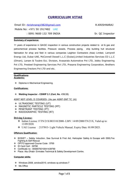 R.Krishna Raj Sr. QC_Inspector-19-04-16