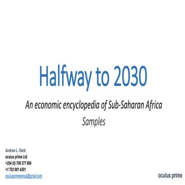 An Economic Encyclopedia of Sub-Saharan Africa (Samples)
