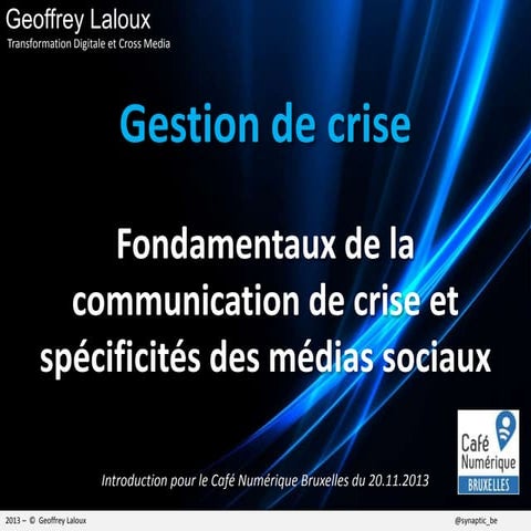 Fondamentaux de la communication de crise