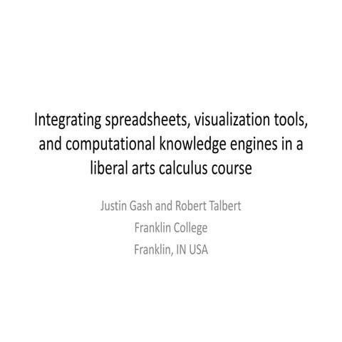 Integrating spreadsheets, visualization tools, and computational knowledge en...
