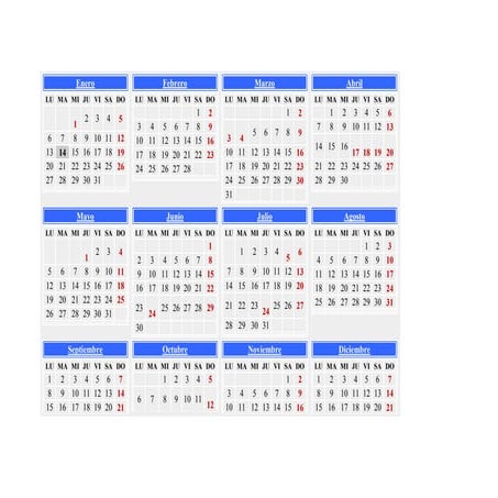 Calendario 2014