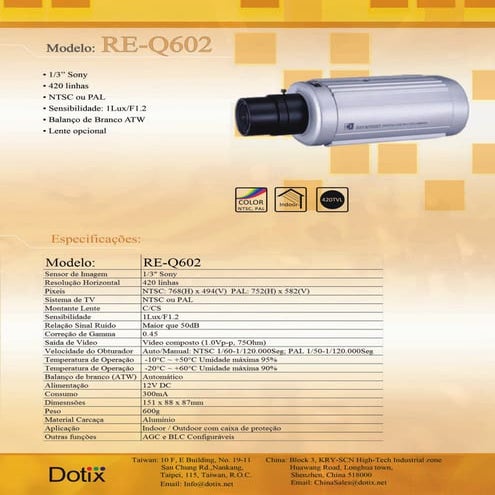 Câmera RE-Q602 Dotix