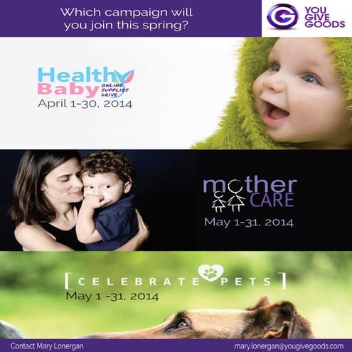 YouGiveGoods Spring 2014 Campaigns