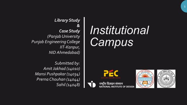 Institutional Campus - Library Study  & Case Study (Panjab University Punjab ...