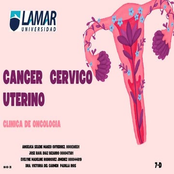 Cancer cervico uterino Oncología clinica