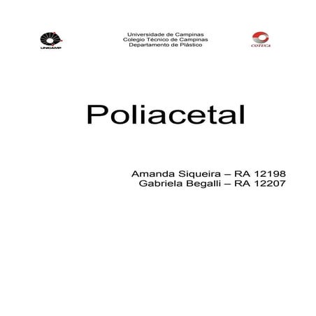 Trabalho Poliacetal