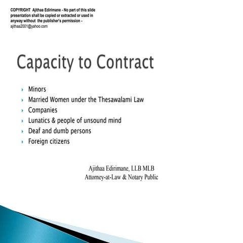Capacity to Contract