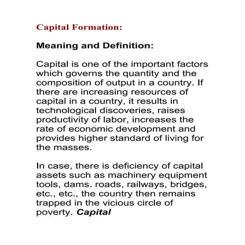 Capital formation