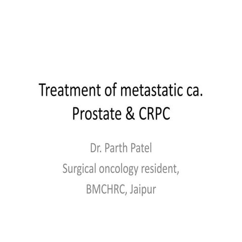 Ca prostate presentation parth