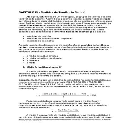 Capítulo iv   medidas de tendência central