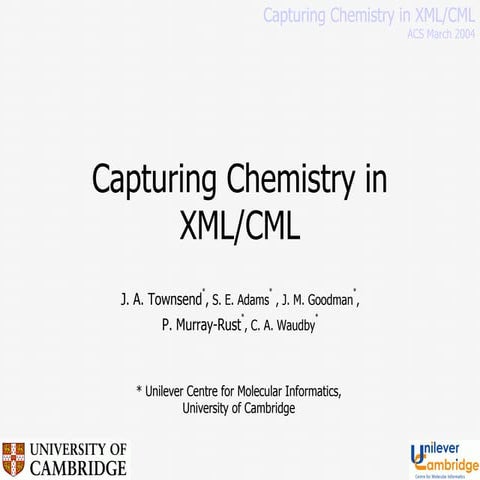Capturing Chemistry In XML