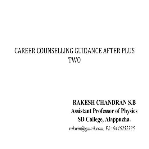 Career after plus two