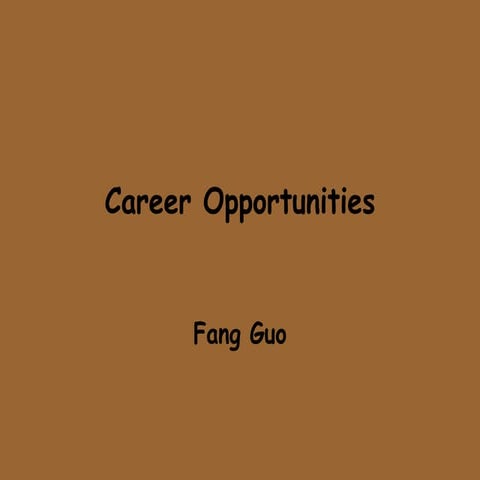 Career options