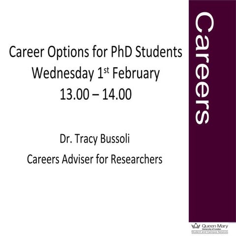 Career Options For PhD Students (1.2.2012)