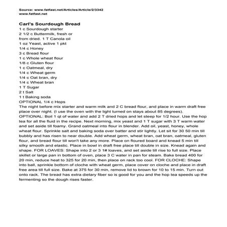 Carls sourdough bread