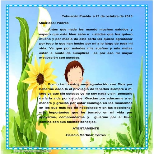 Carta de agradecimiento