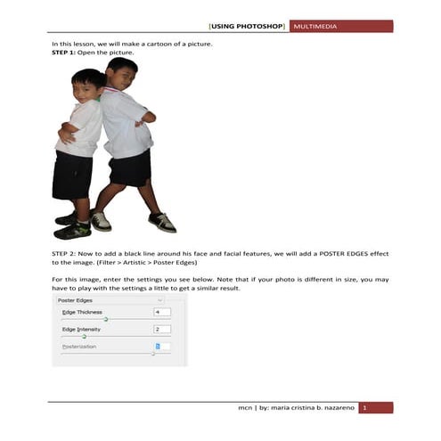 Cartooning yourself using photoshop