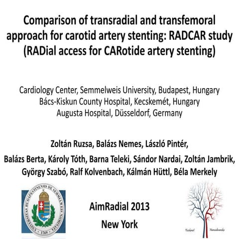 Ruzsa Z - AIMRADIAL 2013 - Carotid artery stenting