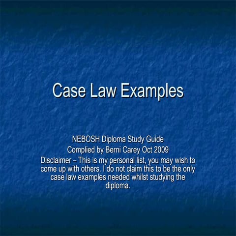 Case law slideshow