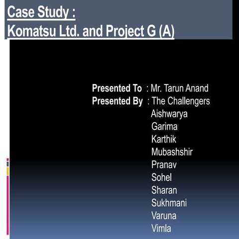 KOMATSU Case Study