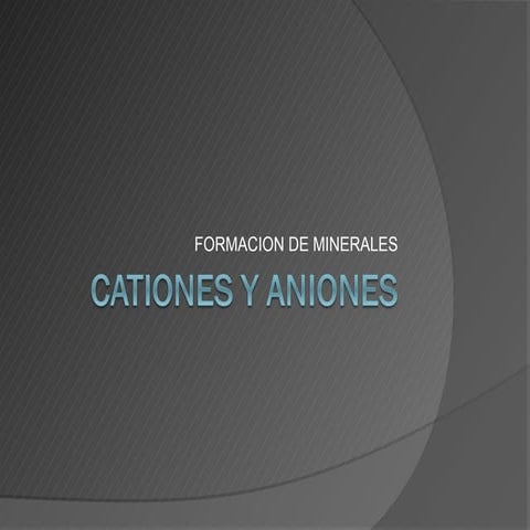 Cationes y aniones para cont. terminado