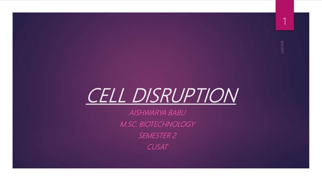 Cell disruption methods