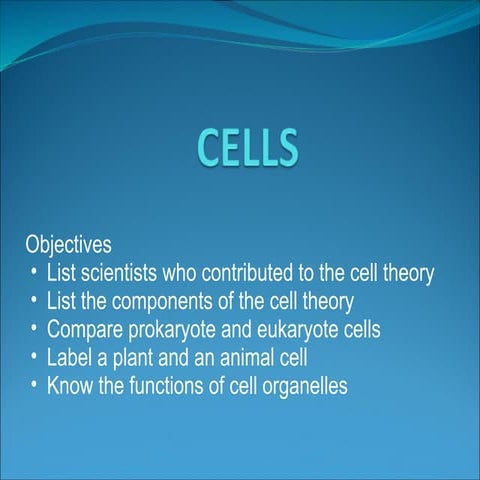 Cells and the cell theory